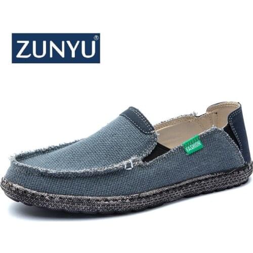 ZUNYU Men Casual Canvas Shoes Big Size 39-47 Canvas Shoes Designer Trainers Driving Shoes Soft Breathable Man Footwear Lazy Shoe