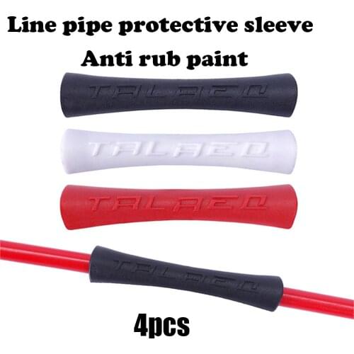 4PC Ultralight Bicycle Stem Line Pipe Sleeve Cable Frame TPR Rubber Protector For Shift Brake Wire Pipe Mountain Road Bike Parts