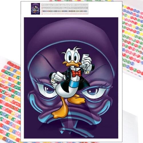 5D DIY Diamond Painting Full Square Round Donald Duck Evil Animal Children Disney Embroidery Complete Kit Mosaic Cartoon