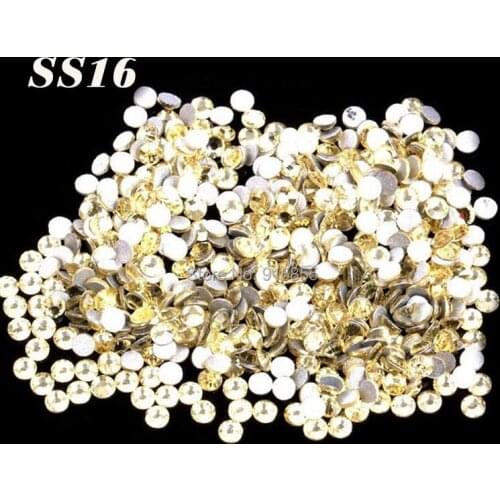 Free shipping ss16 1440pcs/bag light yellow non hotfix flat back Rhinestones for DIY nail cellphone laptop art