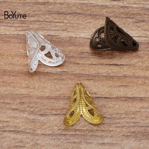 BoYuTe (200 Pieces/Lot) 10*12MM Metal Brass Flower Bead Caps Materials Diy Jewelry Findings Components