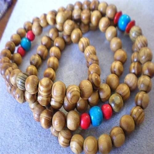 8MM Wood grain beads Bracelet 108 Beads Bless Gemstone cuff Chakas spirituality Tassel pray Unisex Reiki Veins