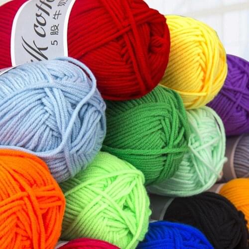 Chainho,5 Strands,Cotton/Acrylic Woolen Yarn,Hand-Knitted & DIY Crochet Woolen Yarn for Children Sweater/Scarve,Buy 2 Get 1 Free