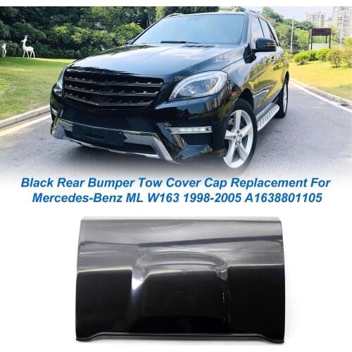Black Rear Bumper Tow Hook Cover Cap Replacement For Mercedes-Benz ML W163 1998 1999 2000 2001 2002 2003 2004 2005 A1638801105