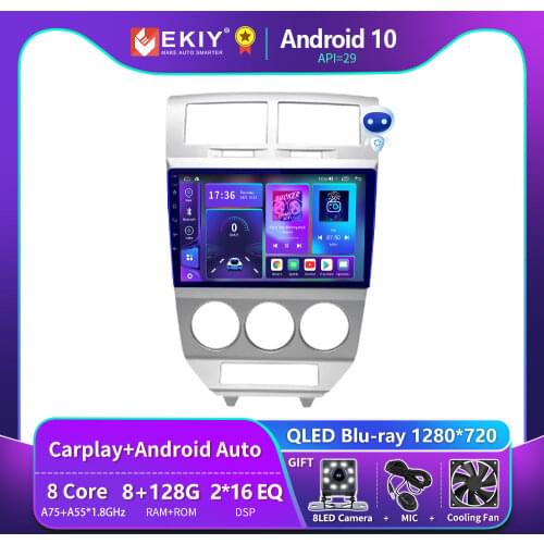 EKIY 6G 128G DSP Android 10 Autoradio For Dodge Caliber 2009-2012 Car Radio Mutimedia Blu-ray IPS Screen Navigation GPS Stereos