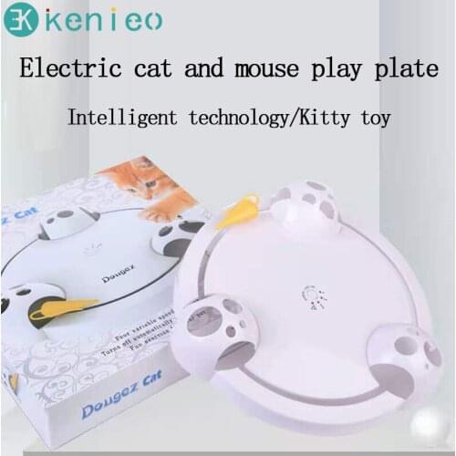 Interactive Cat catch mice Toy Electric Turntable Cat Toys Cat Training Exercise Funny Plaything Cat Spinning Chase Toy Pet