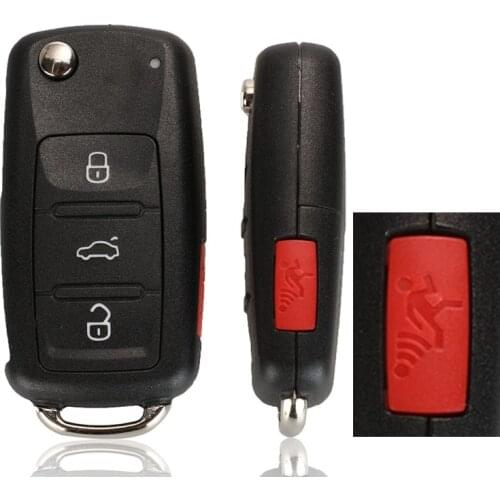 Jingyuqin 3+1 Button Uncut HAA Blade Car Key Knife Shell for V W VolksWagen Polo Golf Passat Octavia Seat Passat Beetle