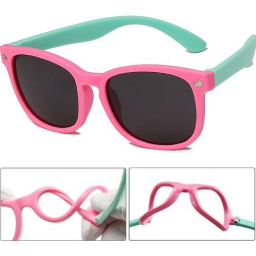 Round Polarized Kids Sunglasses Silicone Flexible Safety Children Sun Glasses Fashion Boys Girls Shades Eyewear UV400 R12