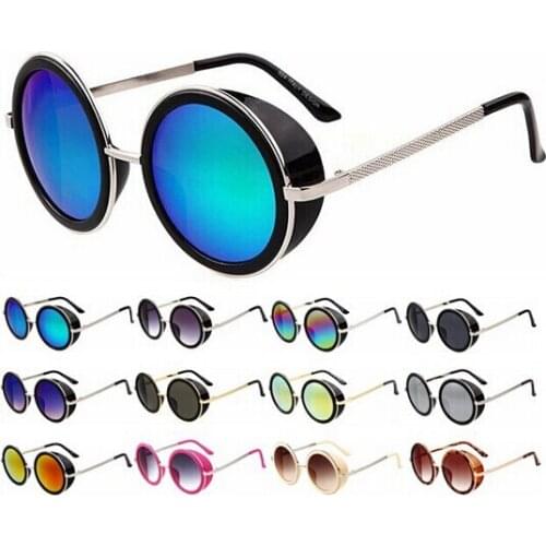 Fashion 2015 New Metal sunglasses Steampunk Women Sunglasses Coating Men Sun Glasses Vintage Round Sunglass Brand Designe
