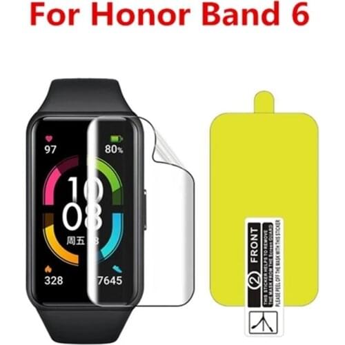 2PCS TPU Soft Hydrogel Protective Film For Honor Band 6 Screen Protector For Huawei Honor Bracelet Band 6 Strap not Glass