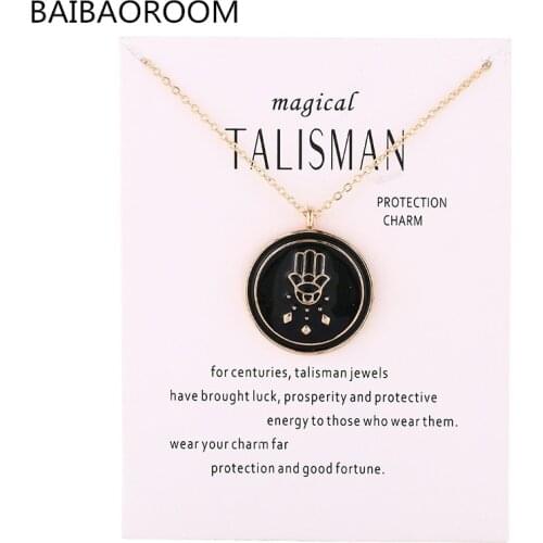 12pcs New Arrived Magical Talisman Series Glaze Drops Bergamot Buddha Pendant Protection Charm Necklace Jewelry