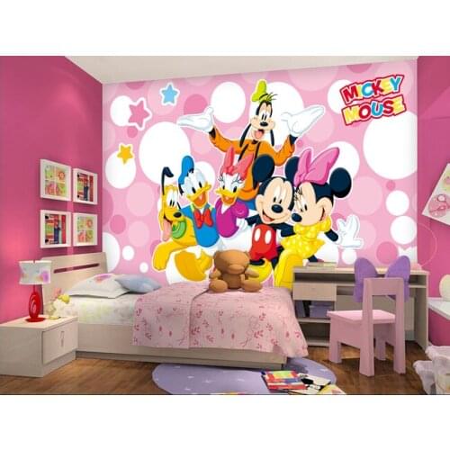 Custom papel DE parede infantil,the mouse and the old duck for the childrens room boys and girls bedroom wall fabric wallpaper