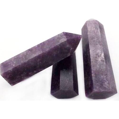 Wholesale Polished Reiki crystal Quartz Wands Lepidolite Purple Mica Point for Home Decoration
