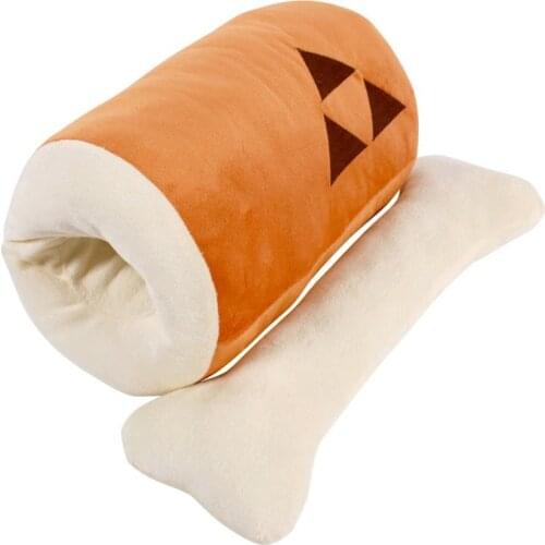 Lovely Hot New 45CM Monster Hunter Huge Grilled Meat Pillow Plush Barbecu with Big Bone Stuffed Toy