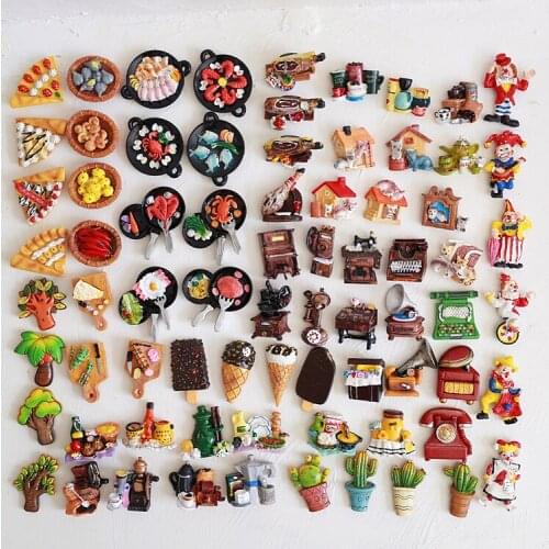 Ice cream tableware coffee machine food three-dimensional resin refrigerator sticker home decoration