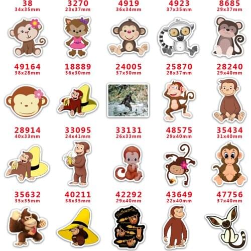 DIY Craft Supplies Sewing Accessories Cartoon Monkey Printed Planar Resins Mold 30 Pieces. PR-38