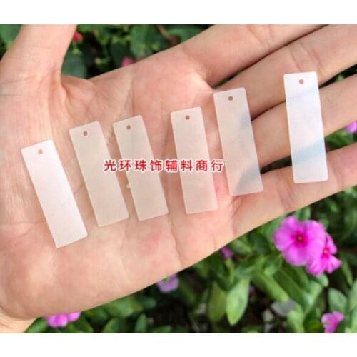 Sewing supplies 11 * 33mm rectangular single hole matte Beige Sequin strip bead DIY semi transparent frosted Sequin