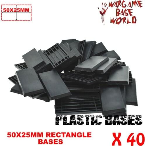 Lot of-40- 50x25mm base for wargames and table games Rectangular Bases