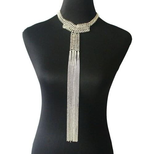 Luxury Multilayer Statement Tassel Long Necklace Women Pendants New Fashion Jewelry Wholesale Sweater Necklaces Gifts