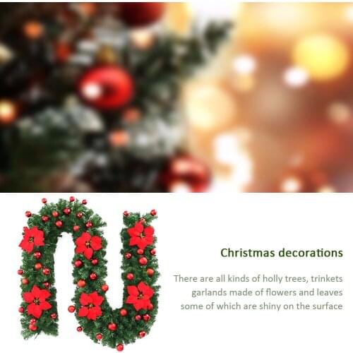 Artificial Christmas Garland Outdoor Indoor 9ft PVC with Mixed Decorations for Household Unique Christmas Accessories