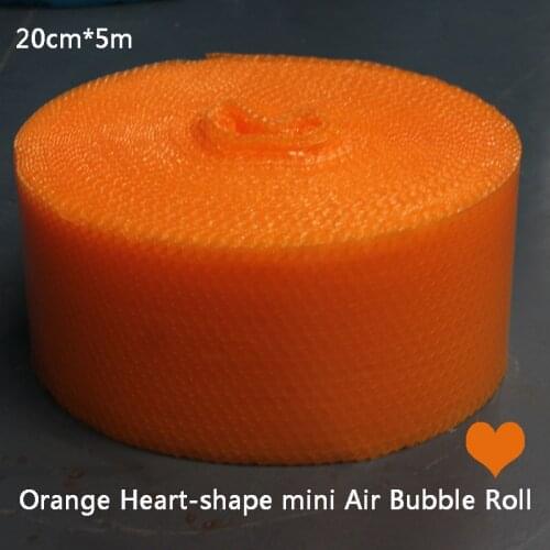 20cmx5m Orange Heart-shape mini Air Bubble Roll Party Favors And Gifts Packing Foam Roll Wedding Decoration Emballage Bulle Warp