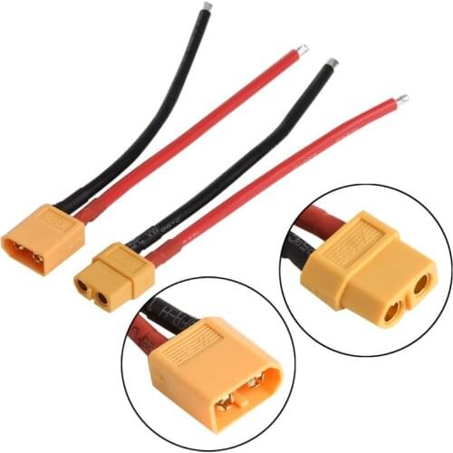 2 pcs of XT60 Battery Male, Female Connector Plug with Silicon 14 AWG Wire