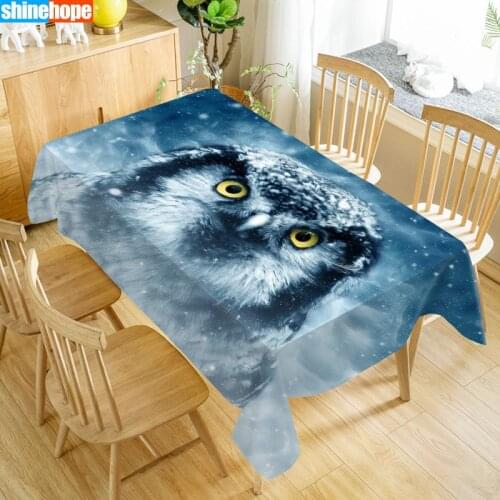 Owl Tablecloth Waterproof Fabric Rectangular Dust-proof Table Cover For Party Home Decor TV Covers