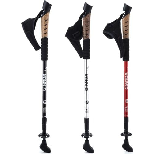 Alpenstock Fold Trekking Poles Telescopic Hiking Stick Aluminum Alloy 3 Joints Retractable Canes For Camping Mountain Climbing