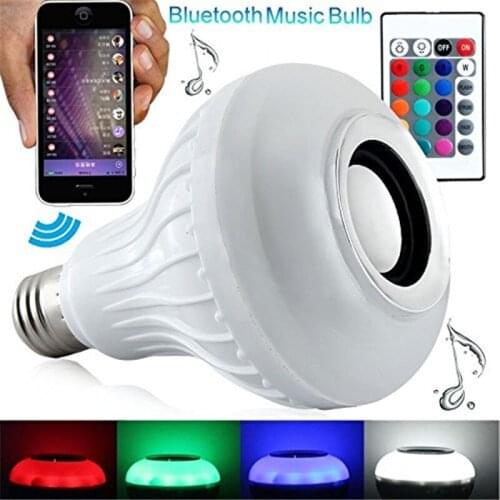 Smart E27 RGB Bluetooth Speaker LED Bulb Light 12W Music Playing Dimmable Light Lamp Wireless Bluetooth Speaker LED RGB Bulb