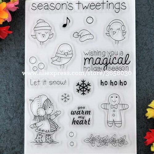 Magical holiday season Let it snow Scrapbook DIY photo cards rubber stamp clear stamp transparent stamp 11x16cm 8101671
