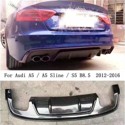 For Audi A5 S5 S Line B8.5 2012-2016 Real Carbon Fiber Rear Diffuser Lip Spoiler Bumper Splitters High Quality Auto Accessories