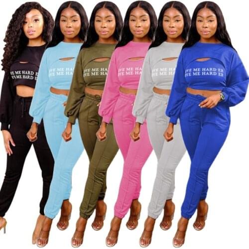 2021 women spring clothing two piece set tracksuits for sexy women jogger suits
