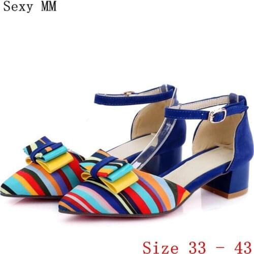 Pumps Women Low High Heels Sandals D'Orsay Shoes Woman High Heel Shoes Pumps Plus Size 33 - 40 41 42 43