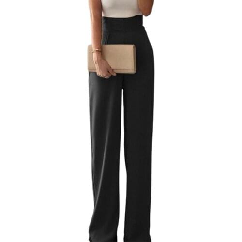 65% Dropshipping!!Women Romper Color Matching High Waist Casual Sleeveless Wide Leg Jumpsuit Daily Wear