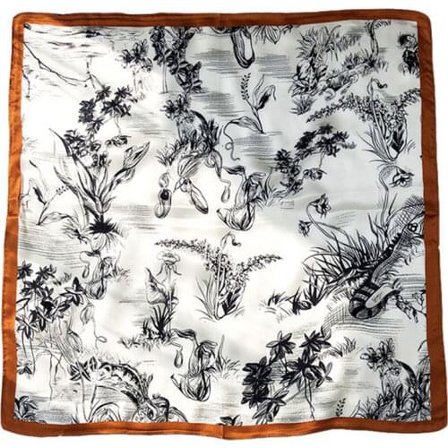 Square 100% Real Silk Scarf Women Bufanda 2021 Shawls Wraps for Lady Neckerchief Natural Foulard Femme Bandana Scarves Pashmina