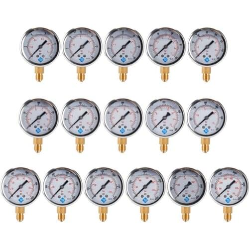 1/4 BSP BTM GLYCERINE FILLED PRESSURE VACUUM COMPOUND GAUGES 68mm DIAL VAC to 10000 PSI BTM