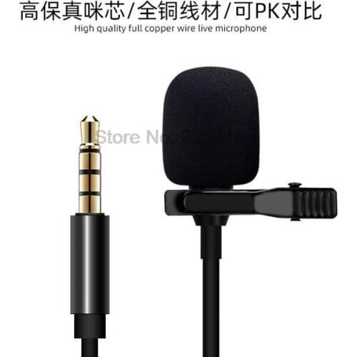 100pcs/lot Mini Portable Microphone Condenser Clip-on Lapel Lavalier Mic Wired Mikrofo/Microfon for Phone for Laptop