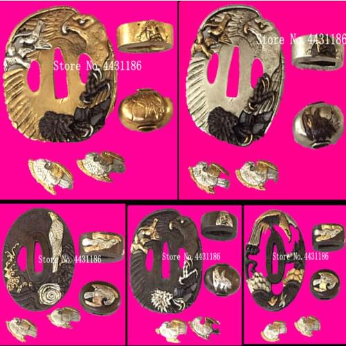 5 Syle Eagle Theme Brass Sword DIY Set Accessory for Japan Samurai Sword Katana Nice Metal Crafts Tsuba+Menuki+Fuchi+Kashira
