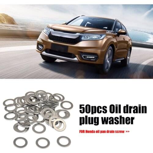 50pcs Oil Pan Gaskets Engine Oil Drain Plug Seal Washer Drain Screw Rings for Honda Auto Car Accessories