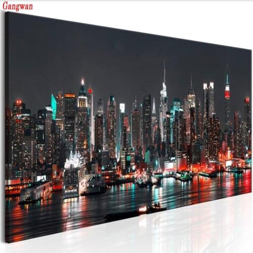 NEW YORK Night Scene 5D DIY Diamond Painting Cross Stitch Rhinestone Full Square round stone embroidery diamant Moasic decor art