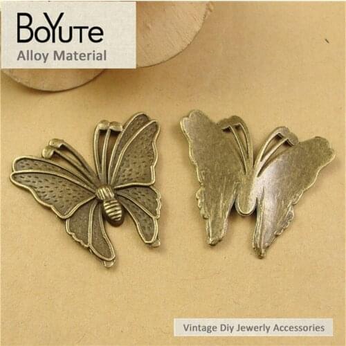 BoYuTe (50 Pieces/Lot) 35*31MM Antique Bronze Plated Colors Butterfly Charms Zinc Alloy Fashion Diy Jewelry Findings