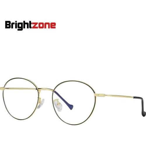 Brightzone 2019 Anti Blue Light Optical Round Glasses Myopia Men Accessories Women Computer Metal Fashion Spectacle Frame Nerd