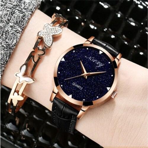 Fashion Starry Sky Watch Womens Watches Ladies Wristwatch Leather Band Quartz Watches Woman Watch Relogio Feminino horloge dames