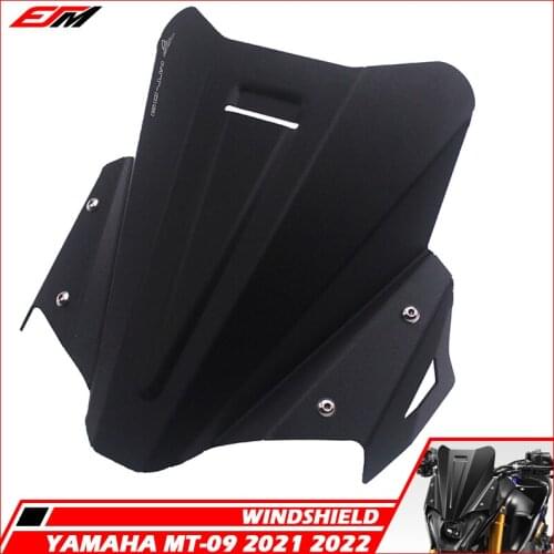Motorcycle Black Windshield Sport WindScreen Visor Viser Fits For YAMAHA MT-09 2021 2022 MT09 21-22 FZ09 FZ-09