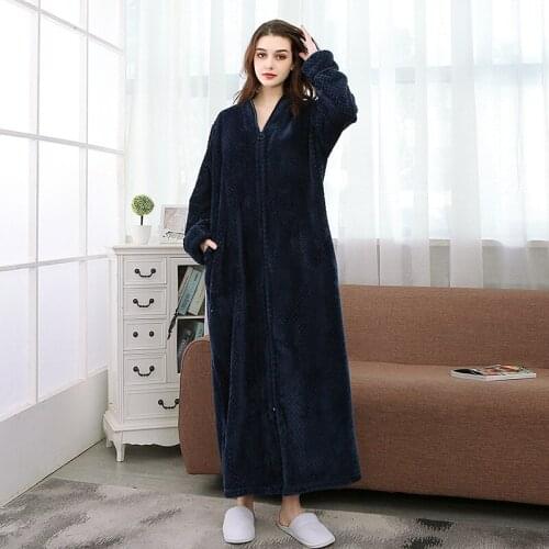 Women Plus Size Winter Thermal Long Bathrobe Thick Flannel Warm Kimono Bath Robe Lovers Dressing Gown Pregnant Bridesmaid Robes