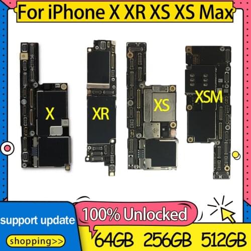 64GB/256GB Motherboard For iPhone X XR XS XS Max motherboard Without Face ID,unlocked For iPhone X XS XR Logic Board motherboard