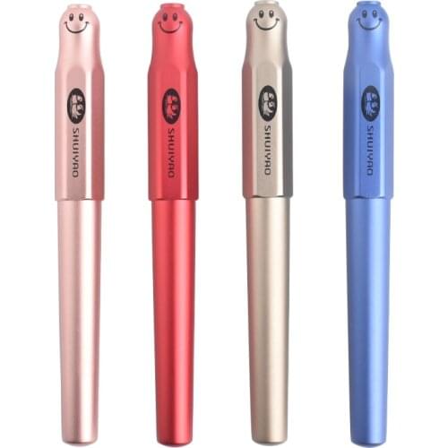 Lovely Smile Metal Fountain Pen EF F Nib Ink Pens for Writing Calligraphy Gift Stationery with Box School Office Supplies