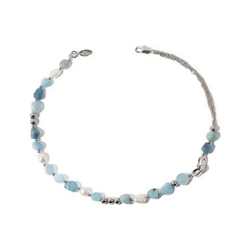 POTCET Korea 2021 Fashion Trend Womens Pearl Letter Necklace Pendant Geometric Trend Retro Hip Hop Jewelry Free Shipping