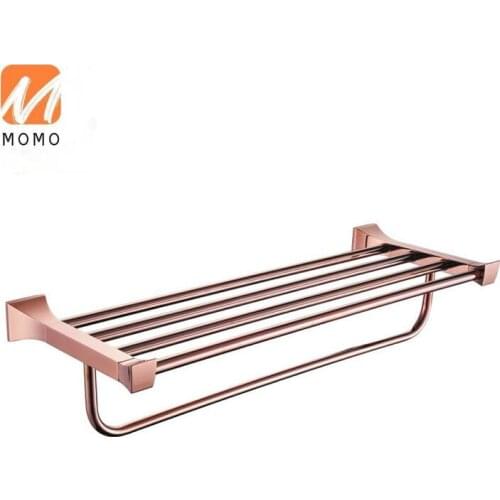 Wall Mount Rose Gold Toilet Bathroom Accessories Set With Bathroom Shelves