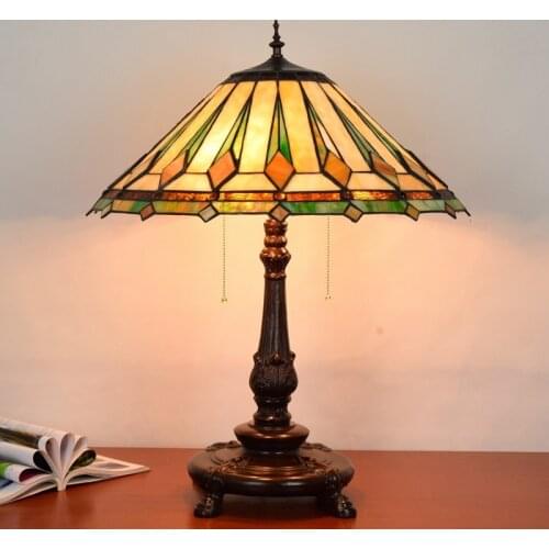 Tiffany stained glass table lamp living room dining room bedroom large table lamp European style bar coloured glass lamp
